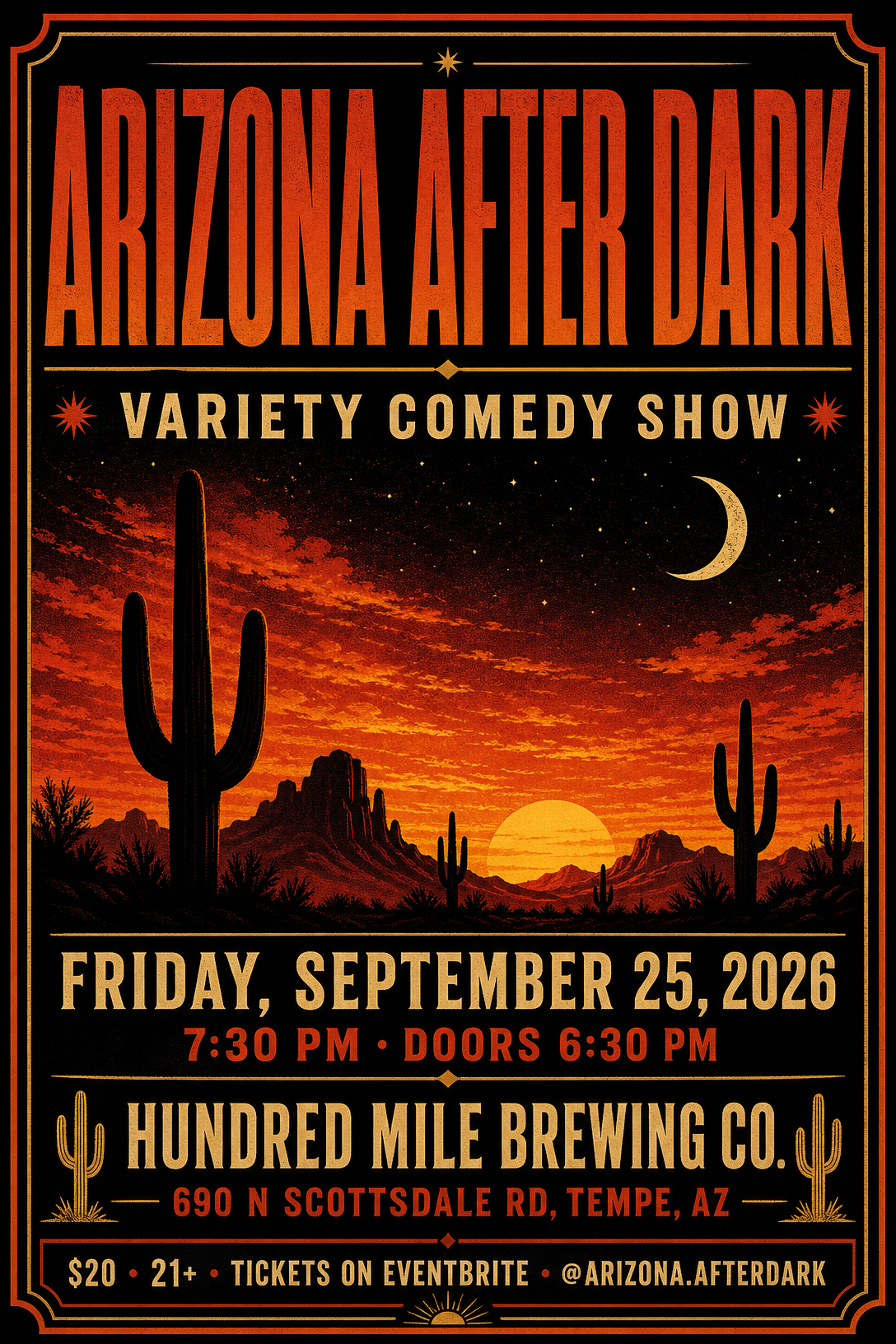 Print poster — Arizona After Dark September 25 show